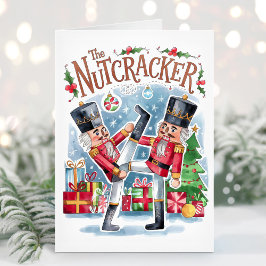Watercolor Nutcracker Funny Christmas Card Feiertagskarte
