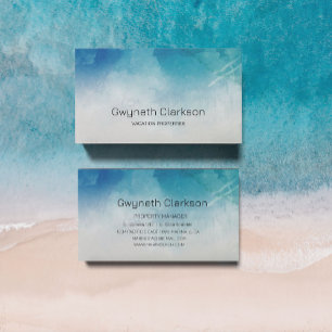 Watercolor Ocean Beach Summer Business Card Visitenkarte