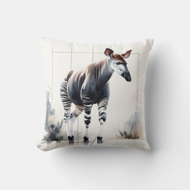 Watercolor Okapi AREF285 - Watercolor Kissen (Vorderseite)