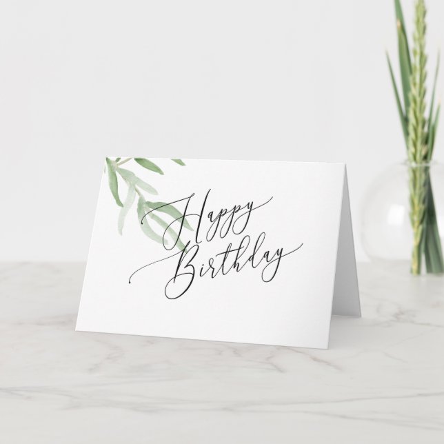 Watercolor Olive Branch Bonne carte d'anniversaire (Devant)