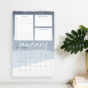 Watercolor Ombre Monatlicher Planerkalender Kalender
