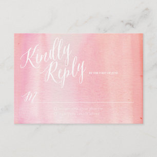 WATERCOLOR OMBRE PINK-Antwortkarte RSVP Karte