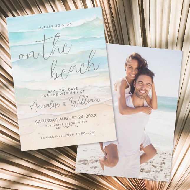 Watercolor On The Beach Wedding Save The Date (Watercolor On The Beach Wedding Save the Date)