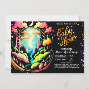 Watercolor Online Woodland Editable Baby Dusche Einladung