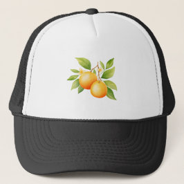 Watercolor Orange With Flower Truckerkappe
