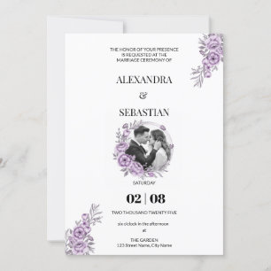 Watercolor Orchid Wedding Einladung