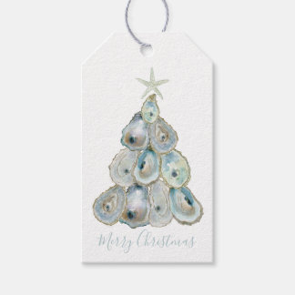 Watercolor Oyster Christmas Tree Geschenkanhänger