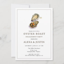 Watercolor Oyster Roast Engagement party Einladung