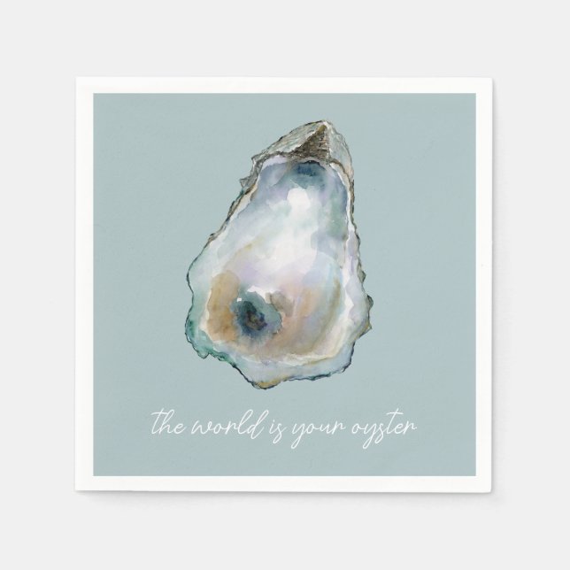 Watercolor Oyster Serviette (Vorderseite)