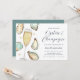 Watercolor Oysters & Champagner Engagement Party Einladung (Vorderseite/Rückseite Beispiel)