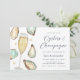 Watercolor Oysters & Champagner Engagement Party Einladung (Stehend Vorderseite)