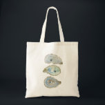 Watercolor Oysters Tragetasche<br><div class="desc">My original design of a watercolor oyster trio featuring soft coastal hues of blues and greens.</div>
