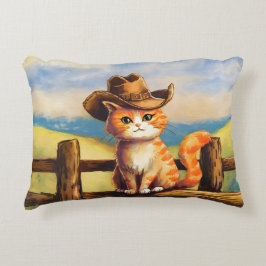 Watercolor Painted Cat Dad Dekokissen