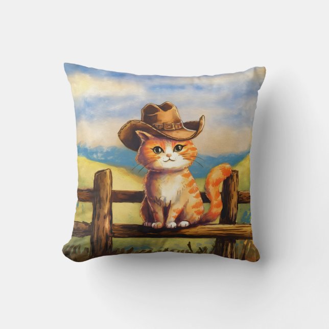 Watercolor Painted Cat Dad Kissen (Vorderseite)