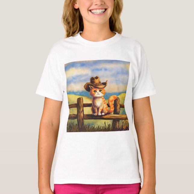 Watercolor Painted Cat Dad T-Shirt (Vorderseite)