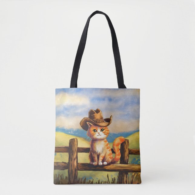 Watercolor painted Cat Dad Tasche (Vorderseite)