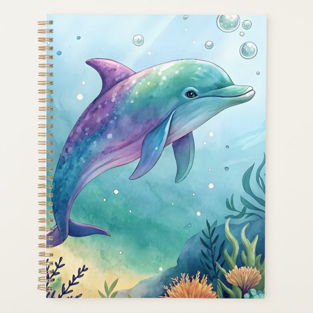 Watercolor painted dolphin (Devant)