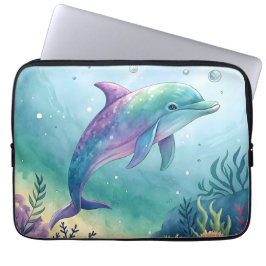 Watercolor painted dolphin laptopschutzhülle