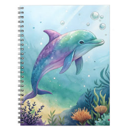 Watercolor painted dolphin notizblock