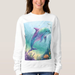 Watercolor painted dolphin sweatshirt