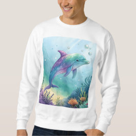 Watercolor painted dolphin sweatshirt