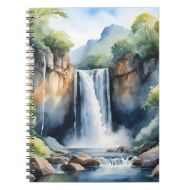 Watercolor painted waterfall notizblock