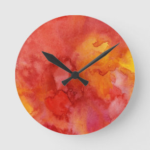 Watercolor painting background. runde wanduhr