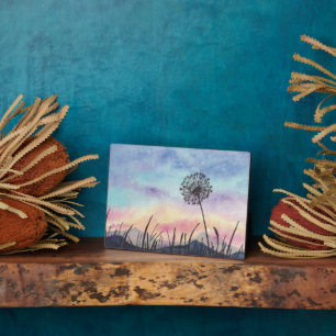 Watercolor Painting Dandelion Fotoplatte
