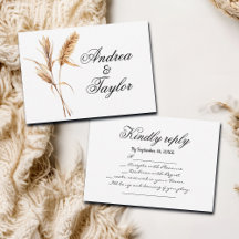 Watercolor Pampas Grass Wedding Song Request