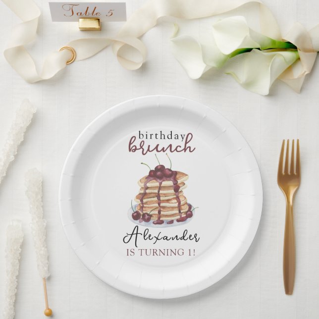 Watercolor Pancakes Geburtstagsparty Pappteller (Hochzeit)