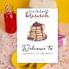 Watercolor Pancakes Geburtstagsparty Poster