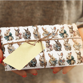 Watercolor Pastel Easter Bunnies Wrapping Paper Geschenkpapier