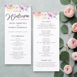 Watercolor Pastel Floral Wedding Program Programm