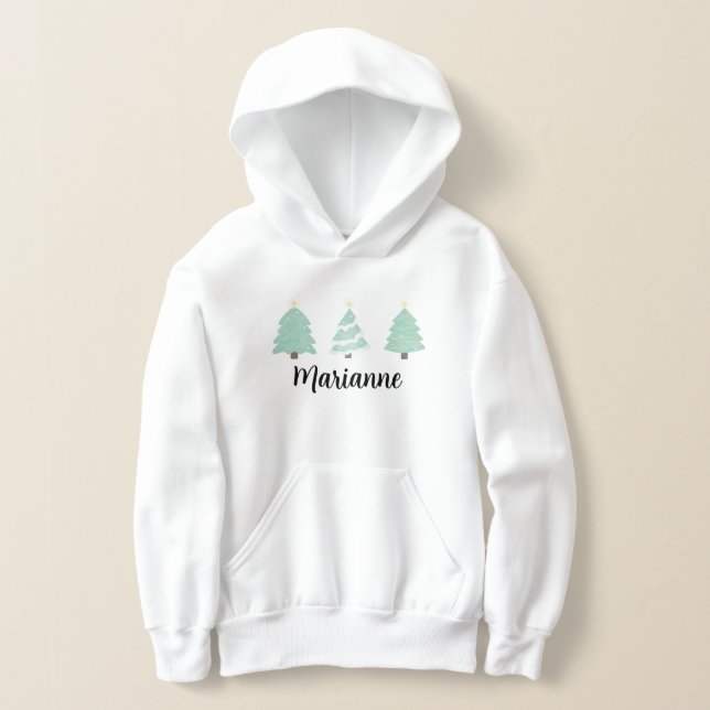 Watercolor Pastel Weihnachtsbaum Hoodie (Ablage )