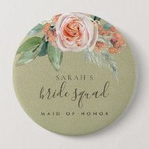 WATERCOLOR PEACH BLUME BRIDE SQUAD TRAUZEUGIN