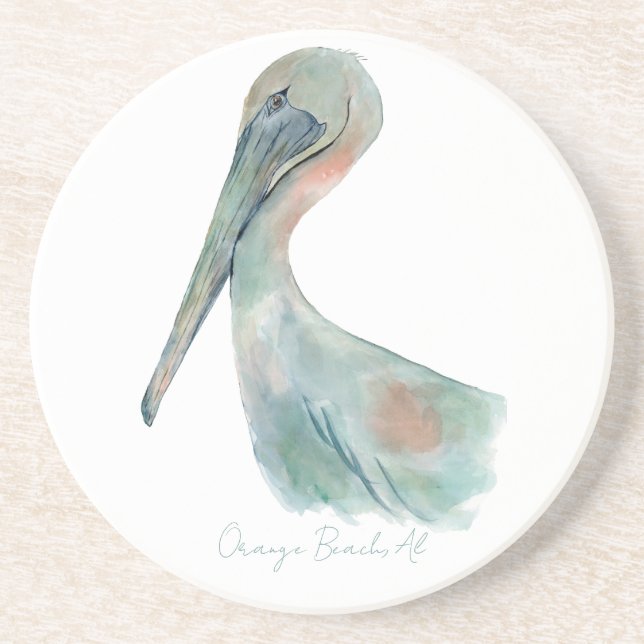 Watercolor Pelican Getränkeuntersetzer (Vorne)