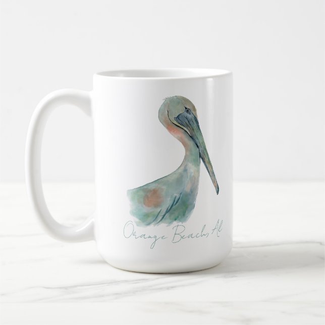 Watercolor Pelican Kaffeetasse (Links)