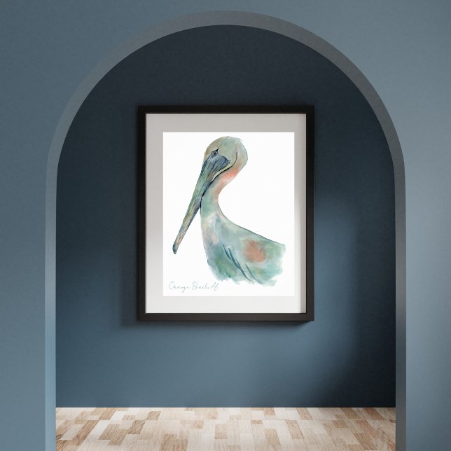 Watercolor Pelican Poster (Von Creator hochgeladen)