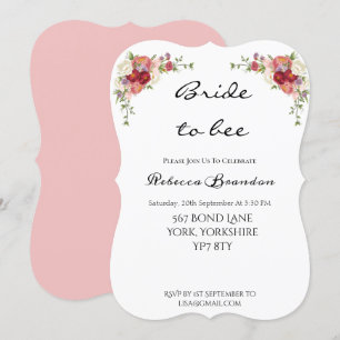 Watercolor Peony Floral Bridal Showeuse Invitation
