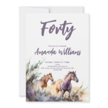 Watercolor Pferde Fortieth Birthday