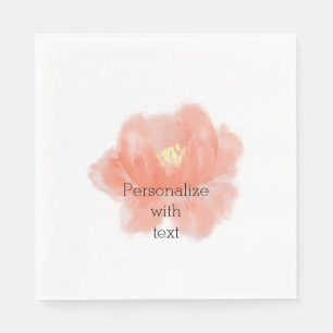 Watercolor-Pfirsich-Rose Serviette