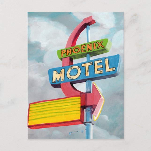 Watercolor Phoenix Motel Postkarte (Vorderseite)