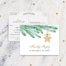 Watercolor Pine Boughs Winter Wedding UAWG Postkarte