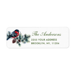 Watercolor Pine Cone Branch Christmas Bird Return
