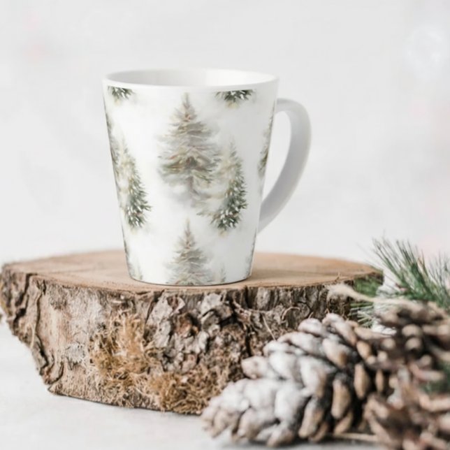 Watercolor Pine Forest Latte Mug Milchtasse (Von Creator hochgeladen)