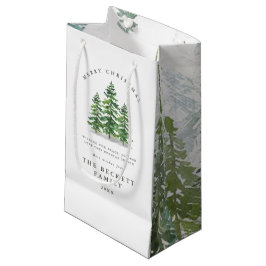 Watercolor Pine Tree Forest Christmas Kleine Geschenktüte