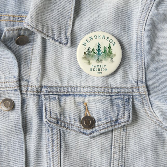 Watercolor PineTrees Family Reunion Button (Beispiel)