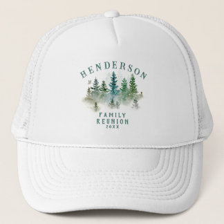 Watercolor PineTrees Family Reunion Button Truckerkappe