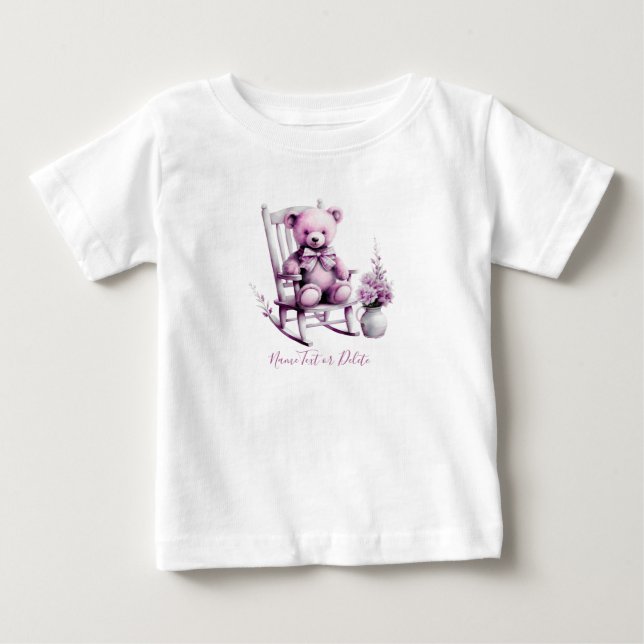 Watercolor Pink Baby Bear Baby T - Shirt (Vorderseite)
