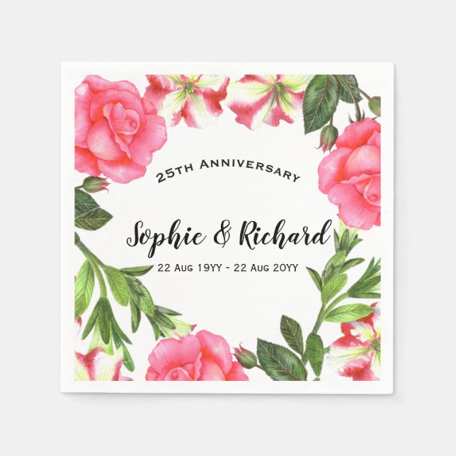 Watercolor Pink-Blume - Waterandesign Serviette (Vorderseite)